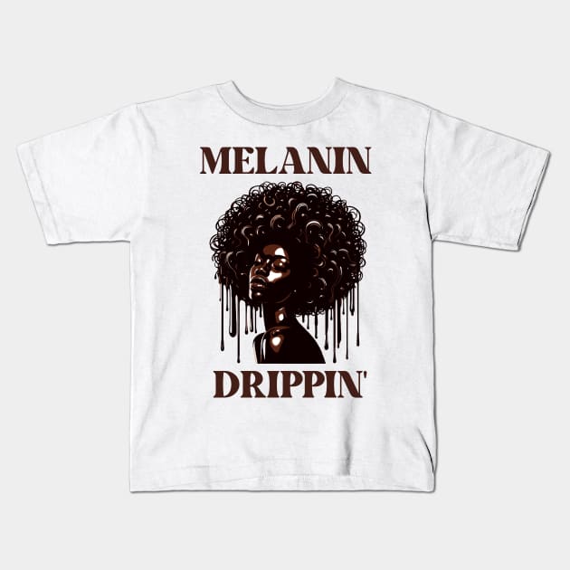 Melanin Drippin' Afrocentric Kids T-Shirt by Graceful Designs